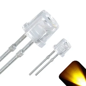 100 x LED 3mm Yellow Gold Ultra Bright Flat Top Wide Angle LEDs Light Lamp Car - Picture 1 of 3