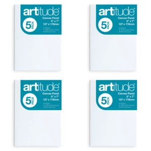 4x 5pc Artitude Cotton 5x7'' Canvas Panel Art/Craft 280gsm Oil/Acrylic Painting - Picture 1 of 2