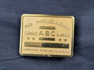 American Bowling Congress Most Improved Average Award ABC Belt Buckle - Picture 1 of 2