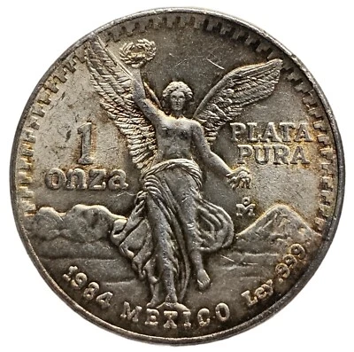 1984 Mexico Libertad 1 oz .999 Fine Silver One Onza Plata Pura Bullion Coin 0967 - Image 1 of 2