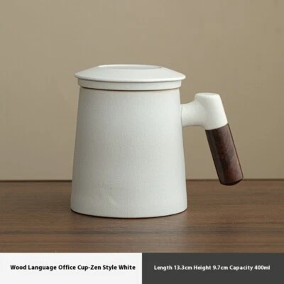 Керамическая чайная кружка с крышкой для разделения воды чайная чашка - Изображение 1 из 4