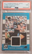 2017 Optic Christian McCaffrey Rookie Threads Card #5. PSA 9 Mint