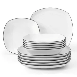 Seltmann Weiden Lido Black Line Speise-Set eckig 12-tlg. - Bild 1 von 2