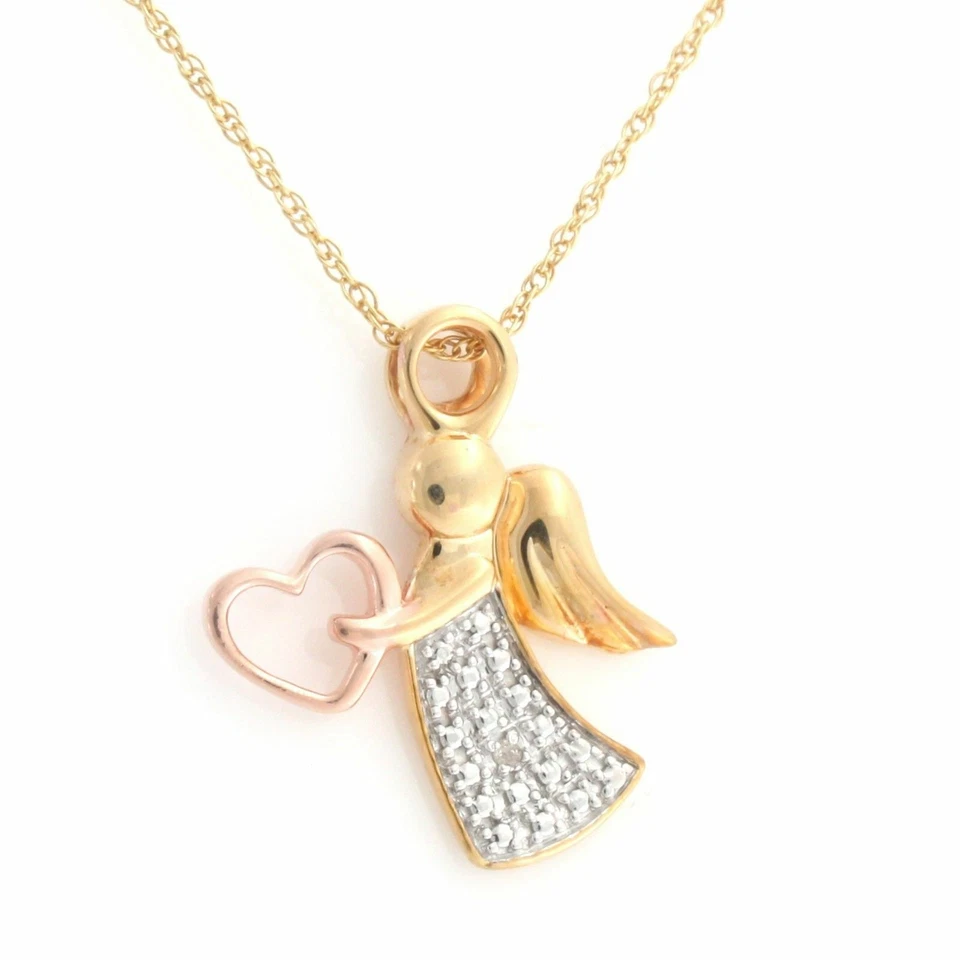 Collar Colgante Ala Pluma de Ángel Diamante Blanco Plata de Ley 925 Q131 Foto 1 de 4