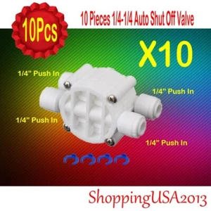 10 X Auto Shut Off Valve 1/4-1/4" Push In Connect Water Filter RO System - Picture 1 of 8