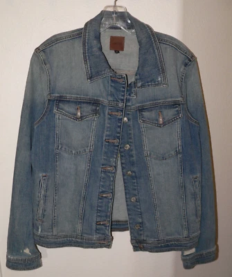 Women's JOE'S Medium Blue Distressed L/S Button Up Welcome to LA LeBron Jacket - Image 1 of 4