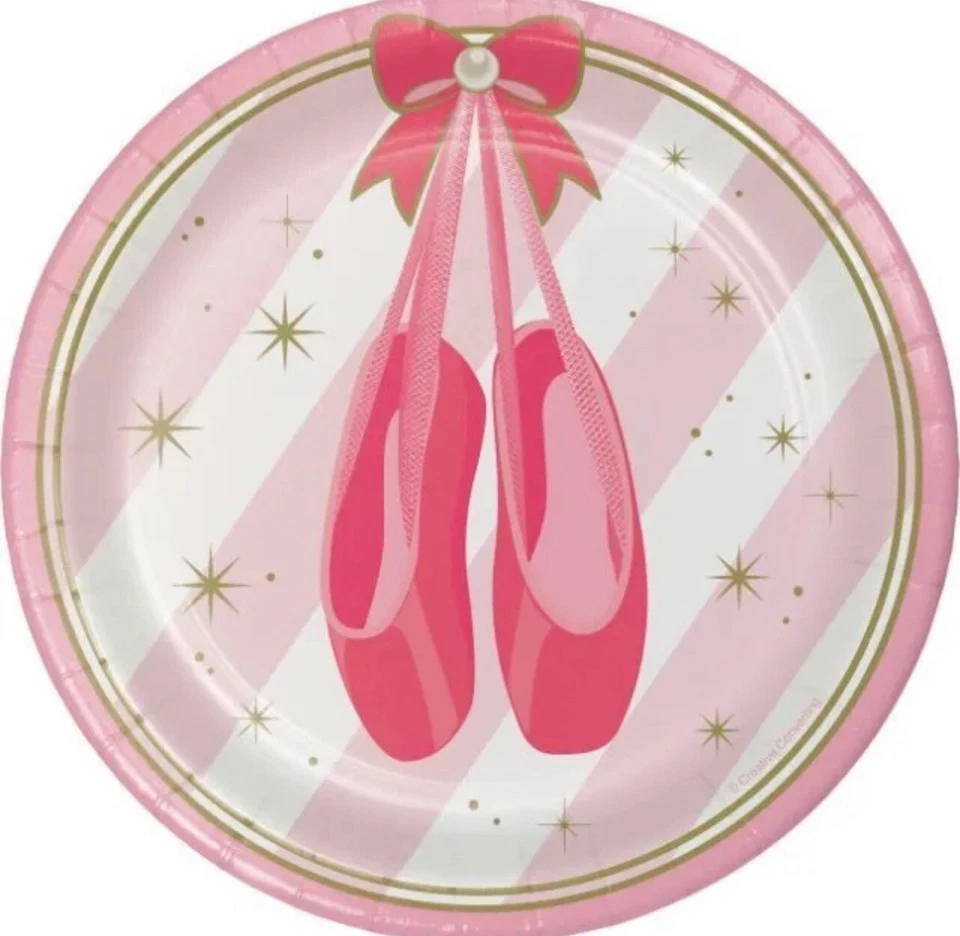 Twinkle Toes Ballerina 7 Inch Paper Plates 8 Per Pack Ballerina Birthday Party - Image 1 of 1