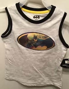 New Batman Logo Lenticular Image Toddler 3T Boys Graphic Tank Top Gray - Picture 1 of 12