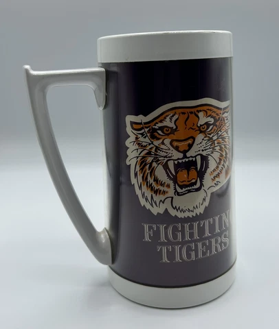 Vintage LSU Louisiana State Uni Fighting Tigers Thermo Serv Mug Made In USA Cover