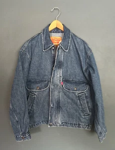 New! Levis Denim Trucker Bomber Blue Jean Jacket Vintage Style Coat Men’s Small - Picture 1 of 15