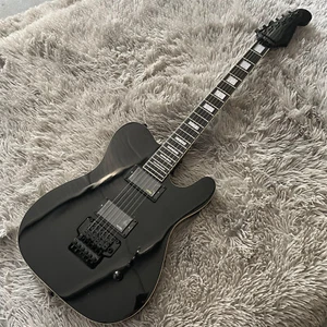 Black TL Electric Guitar H-H Pickup Floyd Rose Bridge Basswood Body 6 String - Bild 1 von 8
