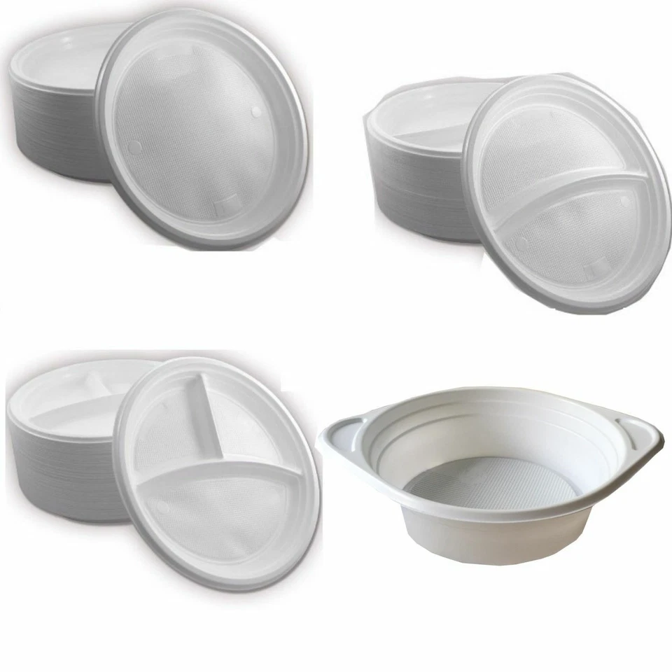 Wiederverwendbar Menüteller / Suppenteller Plastikteller Teller Geschirr Besteck - Bild 1 von 1