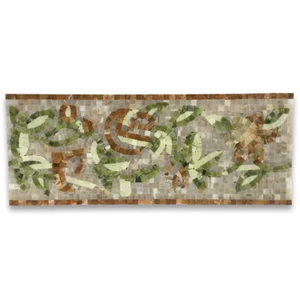 B0063P Marble Mosaic Border Listello Tile Foglia Onyx 7.9x19.7 Polished - Picture 1 of 9