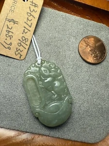 Unique Natural Nephrite Hetian Jade Pendant Hand-Carved Moon Bunny With Yuanbao - Picture 1 of 8