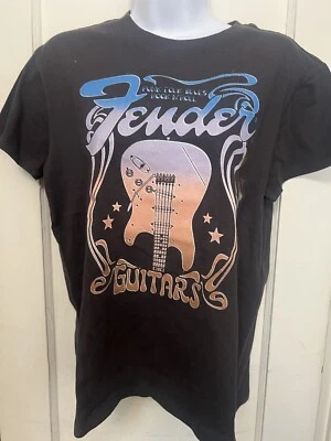 T-Shirt Fender Guitars - Gray Womens Size: Small Punk Rock Folk Blues NEW w TAGS - Image 1 of 3