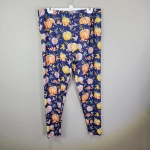 Pumpkin Harvest Polyester Spandex Wide Waistband Ankle Leggings Tall And Curvy - Picture 1 of 7