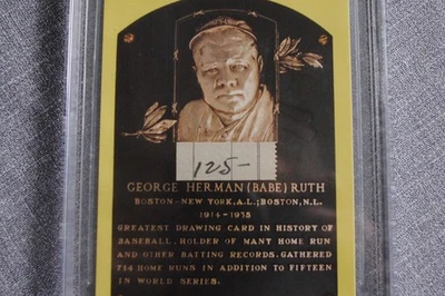 BGS BABE RUTH "125" SIGNED CUT HANDWRITTEN HOF PLAQUE NY YANKEES BAS BECKETT**** - Image 1 of 4