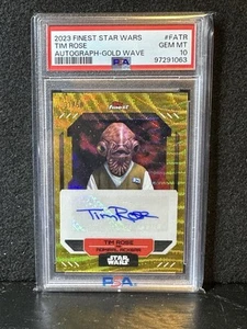 2023 Finest Star Wars Admiral Ackbar Tim Rose Auto 'Gold Wave' #'d/50! PSA 10🔥 - Imagen 1 de 3
