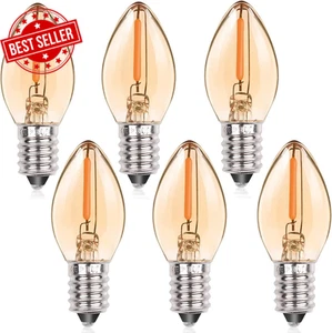 6Pcs 0.5W E14 LED Light Bulb, Small Screw in Light Bulb, 2200K Warm White Candle - Picture 1 of 12