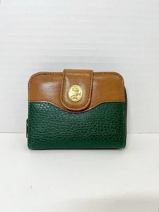 Vintage Walt Disney Company Geldbörse Mickey Tri-Fold Leder grün braun - Bild 1 von 12
