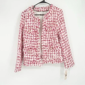 NWT Nanette Lepore Mojave Boucle Tweed Textured Open Blazer Jacket Size 12 - Picture 1 of 9
