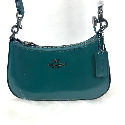 Coach Teri Mini borsa a tracolla tracolla in pelle verde smeraldo CW310 nuova con etichette
