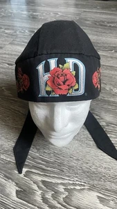 Vintage 80s Harley Davidson Woman's Head Wrap Skull Cap - One Size - Picture 1 of 6