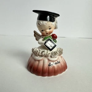 Vintage 1956 Napco September Engel Geburtstag Glocke Figur Absolvent Schuljunge - Bild 1 von 12
