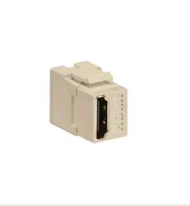 Leviton 40834-I QuickPort HDMI Feedthrough Connector Ivory | Snap-In Wall Plate - Picture 1 of 9