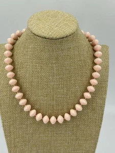 Vintage 1990s Light Pink Acrylic Choker Necklace Womens 16 Inch - Picture 1 of 6