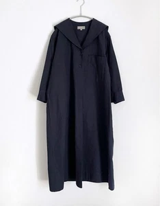 Margaret Howell Cotton Linen Sailor Collar Dress Navy Size 2 - Picture 1 of 7