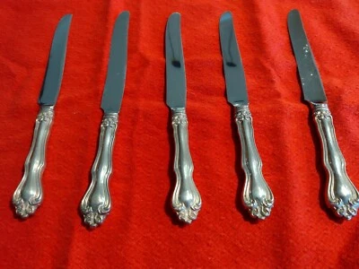 CUCHILLO DE CENA VINTAGE WESTMORLAND GEORGE & MARTHA PLATA ESTERLINA - 5 PIEZAS. $25/PC Foto 1 de 3