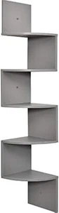 Greenco Corner Wall Shelf, 5 Tier Floating Shelves for Bedrooms and Living Rooms - Picture 1 of 5