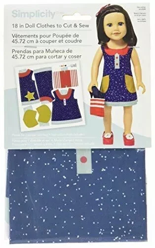 18" Cut & Sew Doll to Cut & Sew - Clothes Pattern Simplicity SEALED - Image 1 of 1