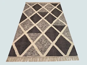 Kilim 100% Wool Carpet Dhurry Handwoven Beige Dhurrie, Kelim 240X300 cm - Picture 1 of 11