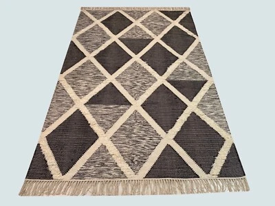 Kilim 100% Wolle Teppich Dhurry Handgewebt Beige Dhurrie, Kelim 155X240 cm  - Bild 1 von 4
