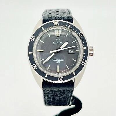 G2U VINTAGE OMEGA SEAMASTER 120 565007 BLACK DIAL AUTOMATIC SS 31MM 1960S - Imagem 1 de 4