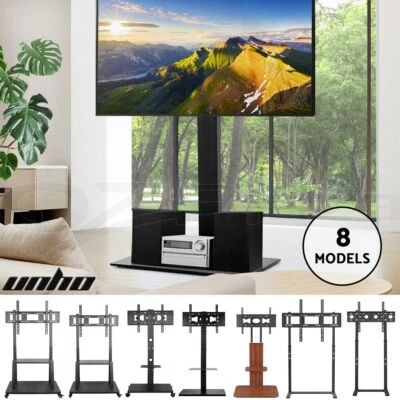 UNHO TV Standfuß Fernsehständer auf Rollen 55 65 75 85 Zoll TV Ständer LED LCD  - Bild 1 von 4