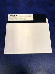 Vintage 1988 Software SuperCAD DEMO DISK on 5.25" Disk - Picture 1 of 1
