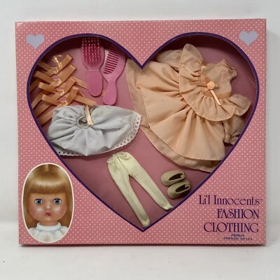 "Muñeca de colección 8"" 1988 Effanbee Lil Innocents muñeca ropa de moda vestido de albaricoque" Foto 1 de 3