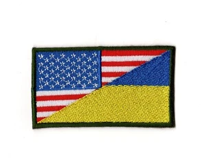 Tactical Morale American & Ukrainian Flag Patch | Ukraine USA Army Emblem - Picture 1 of 1