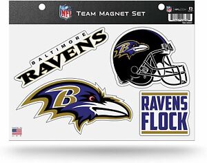 Rico Industries NFL Baltimore Ravens 8.5" x 11" Team Magnet Set for Car,...