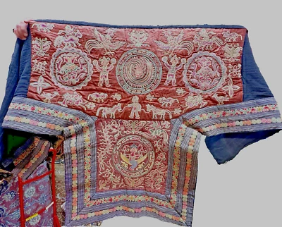 Auth:  Antique Chinese Silk Embroidery    FINEST   Mystical ART Beauty   3x6' - Image 1 of 4