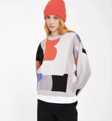 Volcom Abstrackom Damen Strick Pullover gr.XS (grau) - Bild 1 von 4