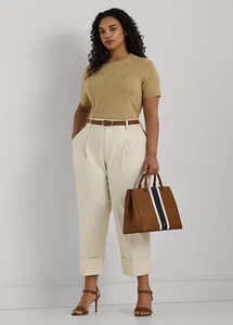Ralph Lauren Woman Plus SizeDouble-Faced Stretch Cotton Ankle Pant $145 Size 22W - Picture 1 of 5