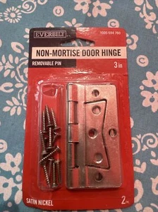 Everbilt 3 pulgadas Bisagras sin mortaja de níquel satinado (paquete de 2) 694 760 - Imagen 1 de 3