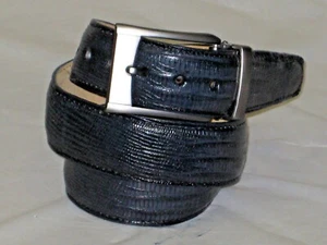 CINTURÓN LAGARTO AZUL MARINO AUTÉNTICO GENUINO PARA HOMBRE  - Imagen 1 de 1