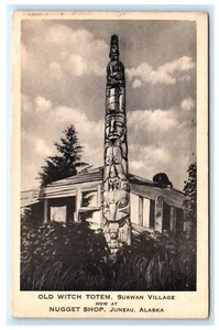 Old Witch Totem Sukwan Village Nugget Shop Juneau Alaska AK Postcard E15 - Picture 1 of 2