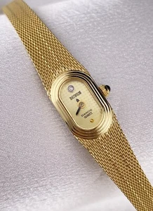 Vintage Benrus Diamond Accent Gold Tone Exquisite Thin Bracelet Watch Delicate - Picture 1 of 14