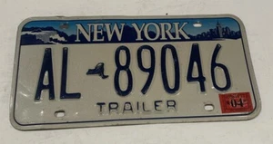 Remolque con matrícula de Nueva York AL 89046 2004 Blue & White Falls NYC - Imagen 1 de 1
